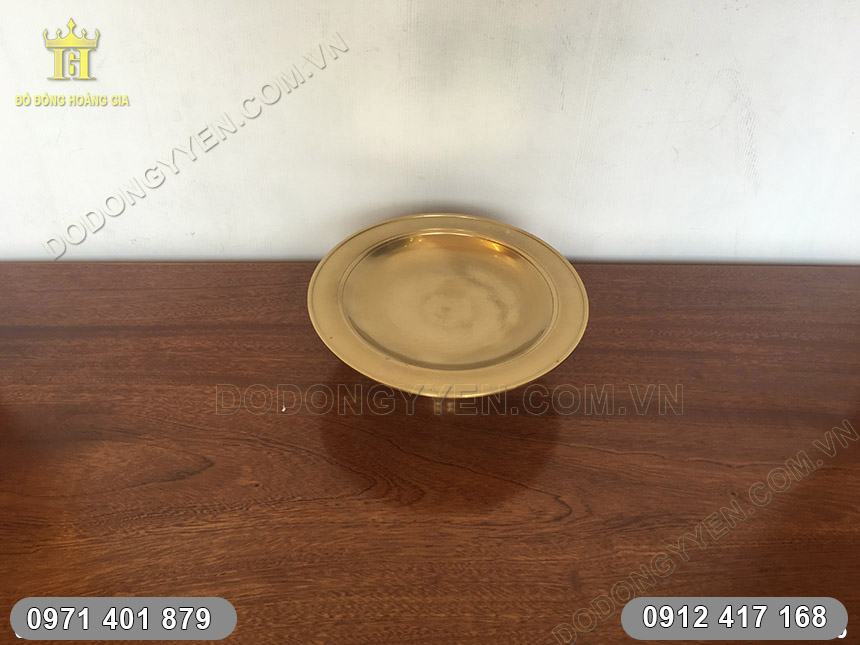 đĩa đựng hoa quả bằng đồng đ&uacute;c trơn